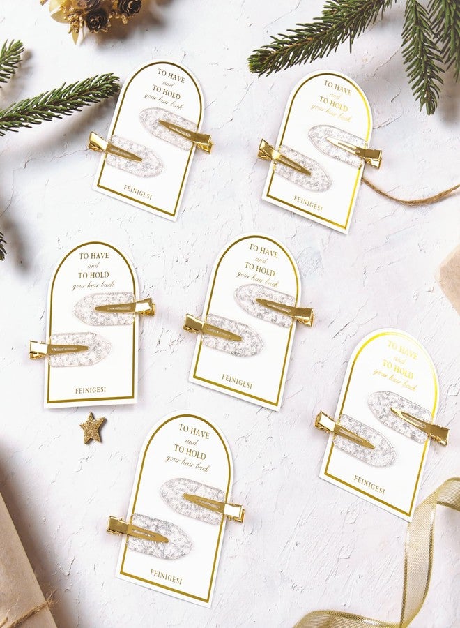 FEINIGESI No Bend Glitter Hair Clips for Bridesmaids - 12PCS/6Cards Creaseless Hair Setting Clips with Proposal Box for Styling and Sectioning - Image 2